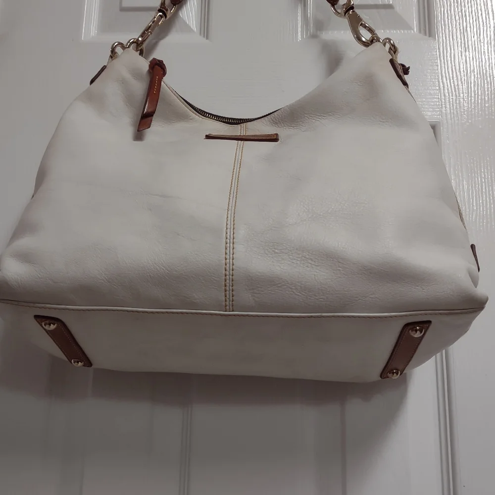 Dooney & Bourke Shoulder Bag White/Brown LG - Picture 2 of 16